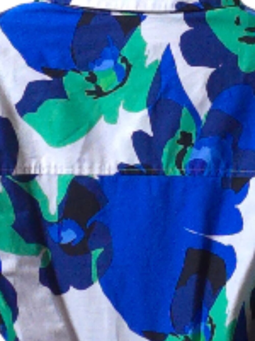 Eliza J Blue Floral Shirt Dress Size 12 Cotton Tie Waist Button Front Midi - Picture 11 of 13